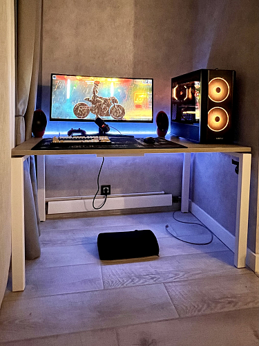 Компьютерный стол SG.201 антрацит / дуб темный фото покупателя 1